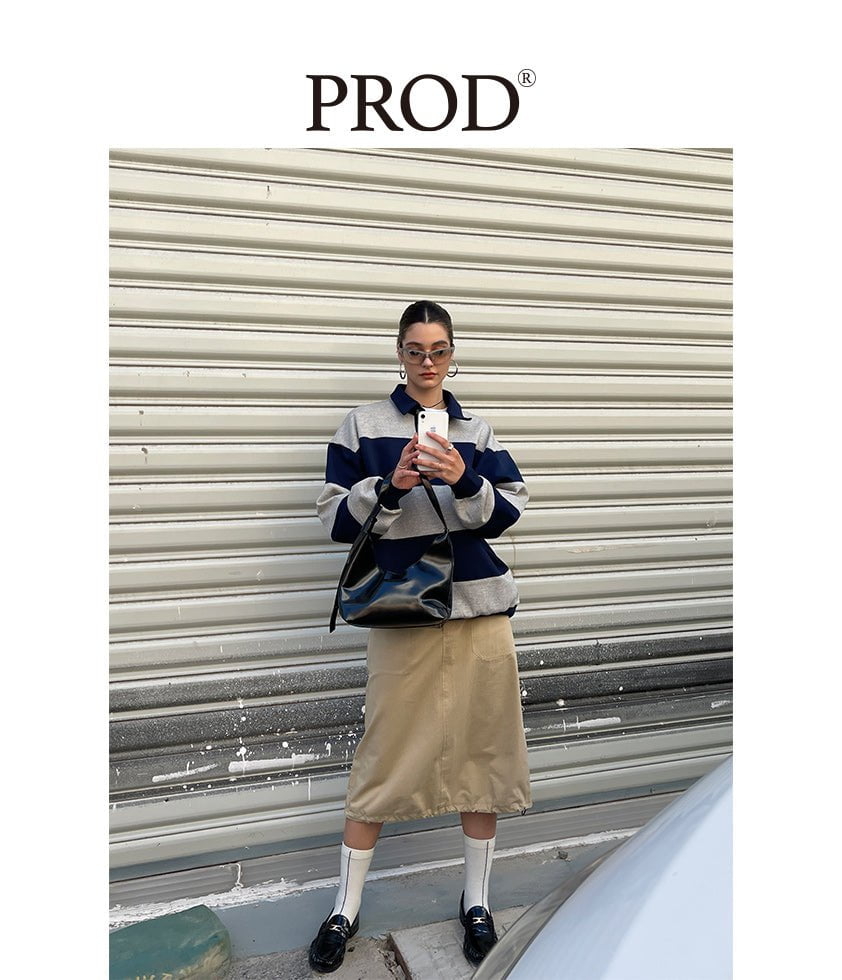 PROD Bldg Apparel & Accessories 条纹polo卫衣 蓝灰sj