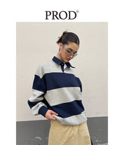 PROD Bldg Apparel & Accessories 条纹polo卫衣 蓝灰sj