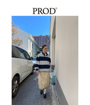 PROD Bldg Apparel & Accessories 条纹polo卫衣 蓝灰sj