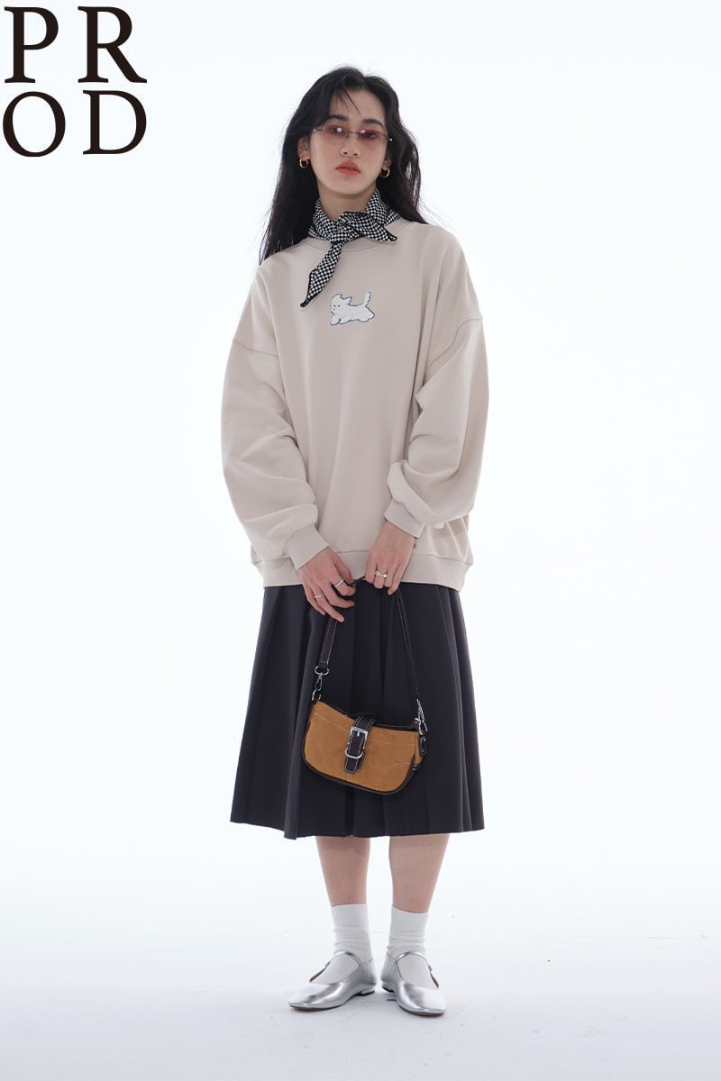 PROD Bldg Apparel & Accessories 毛巾绣小狗卫衣米色pp