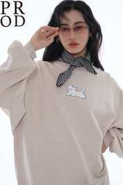 PROD Bldg Apparel & Accessories 毛巾绣小狗卫衣米色pp