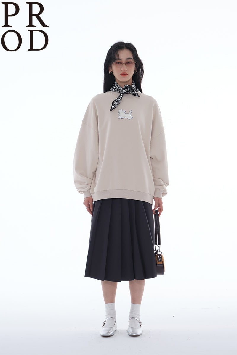 PROD Bldg Apparel & Accessories 毛巾绣小狗卫衣米色pp