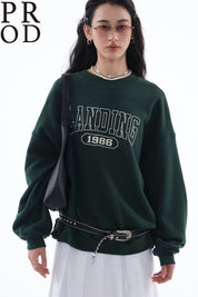 PROD Bldg Apparel & Accessories 美式刺绣字母卫衣绿色pp