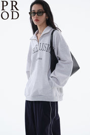 PROD Bldg Apparel & Accessories 美式翻领刺绣卫衣灰色pp