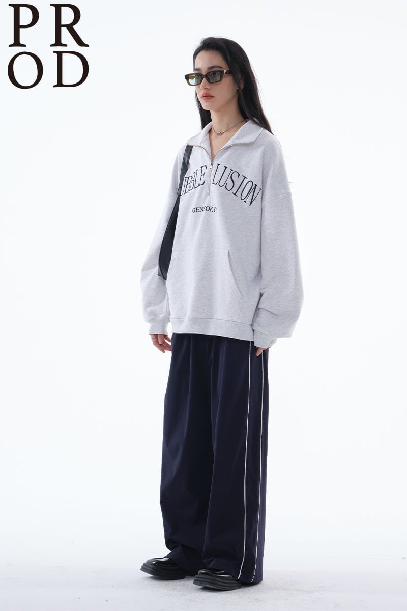 PROD Bldg Apparel & Accessories 美式翻领刺绣卫衣灰色pp