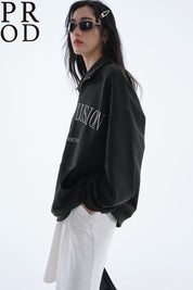 Loose Fit Bubble Lusion Collared Jumper / Green