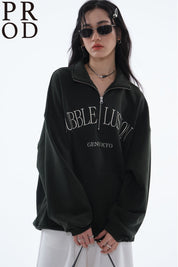 PROD Bldg Apparel & Accessories 美式翻领刺绣卫衣绿色pp