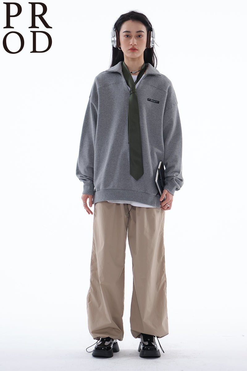 PROD Bldg Apparel & Accessories 美式翻领卫衣灰色pp