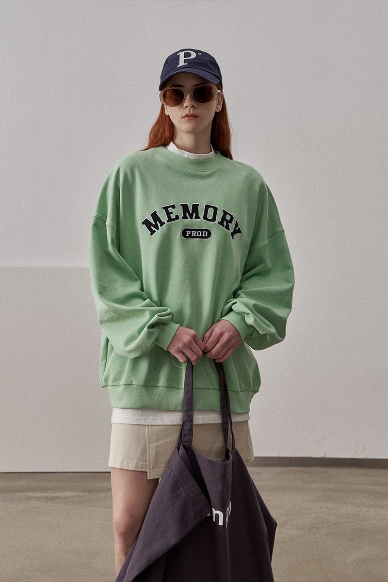PROD Bldg Apparel & Accessories Round Neck Embroidered Sweater Melon Green