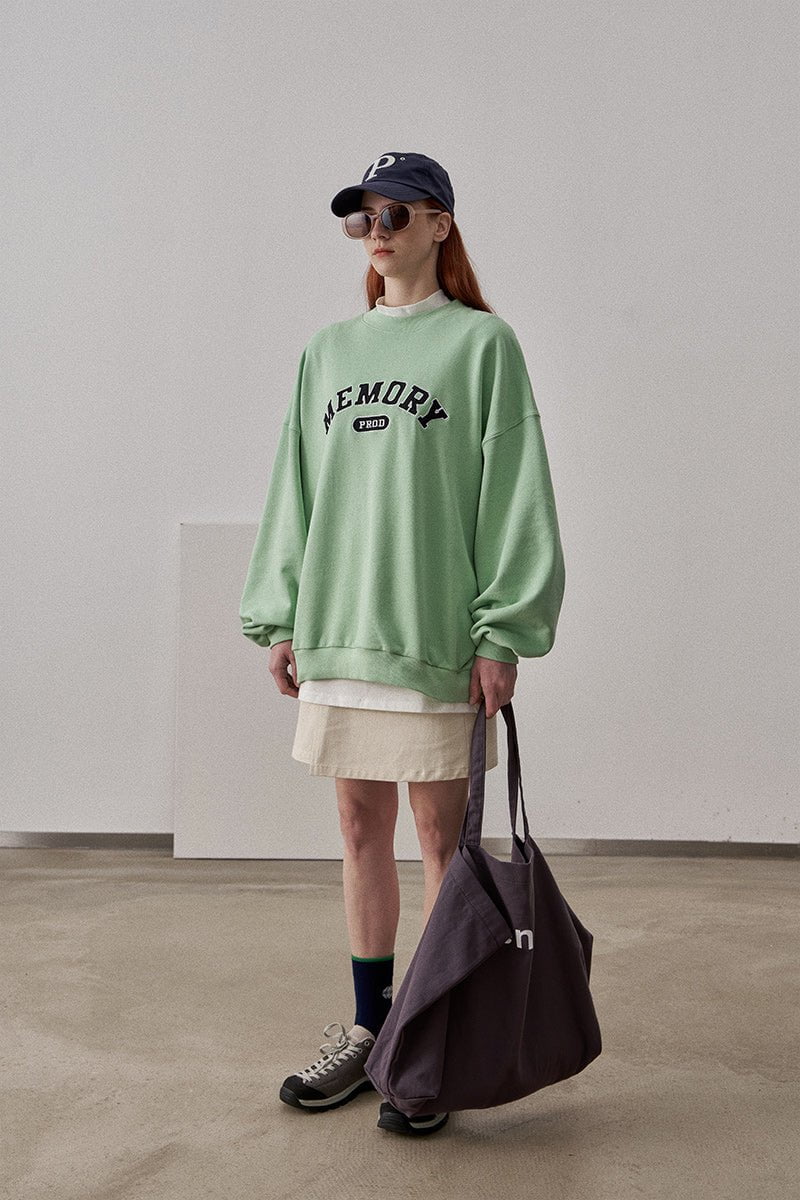 PROD Bldg Apparel & Accessories Round Neck Embroidered Sweater Melon Green