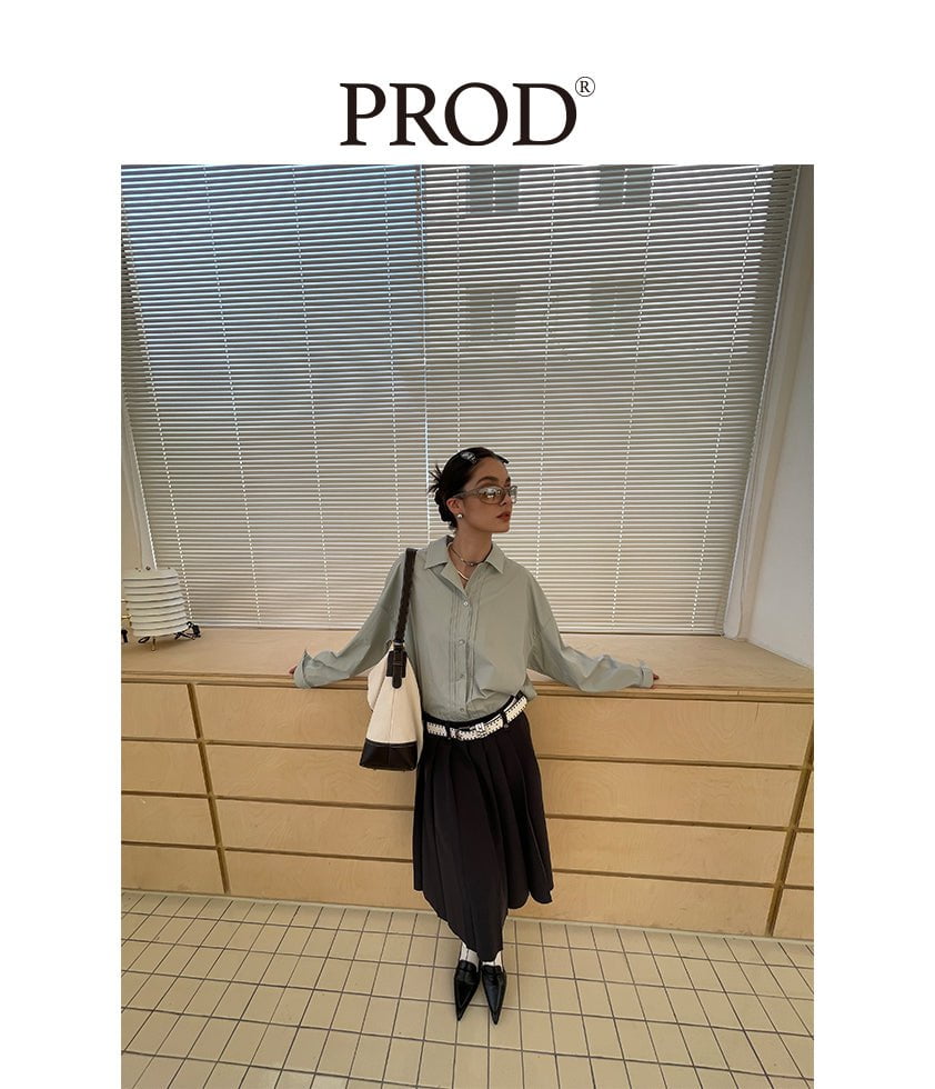 PROD Bldg Apparel & Accessories 古巴领衬衫 灰绿sj