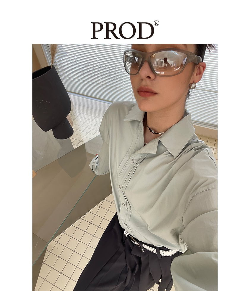 PROD Bldg Apparel & Accessories 古巴领衬衫 灰绿sj