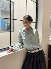 PROD Bldg Apparel & Accessories 古巴领衬衫 灰绿sj