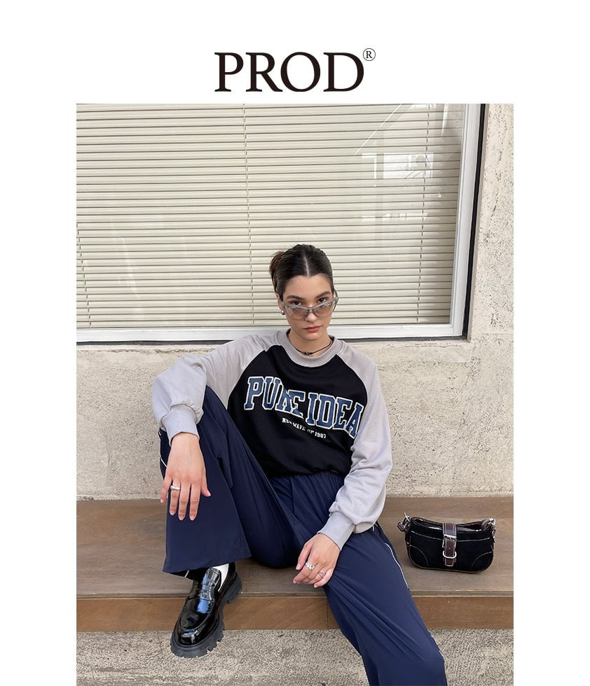 PROD Bldg Apparel & Accessories 黑灰插肩袖卫衣sj