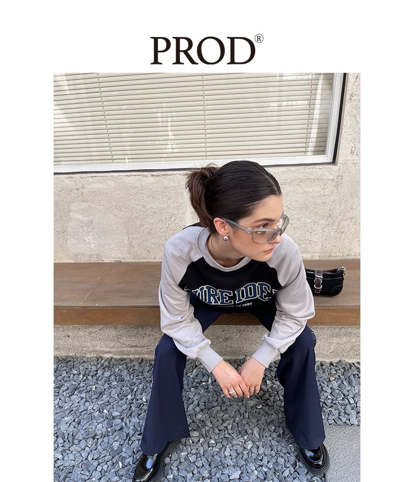 PROD Bldg Apparel & Accessories 黑灰插肩袖卫衣sj