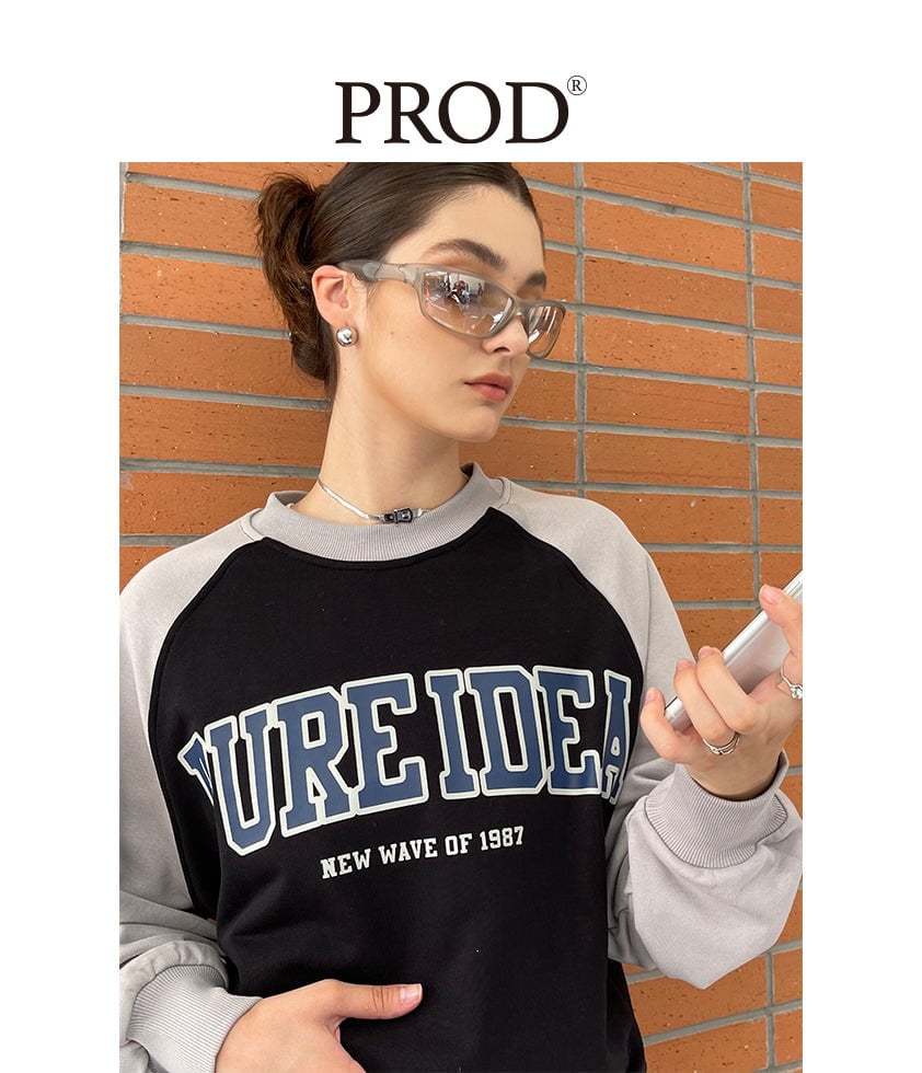 PROD Bldg Apparel & Accessories 黑灰插肩袖卫衣sj