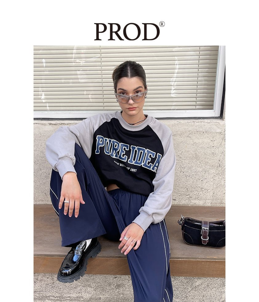 PROD Bldg Apparel & Accessories 黑灰插肩袖卫衣sj