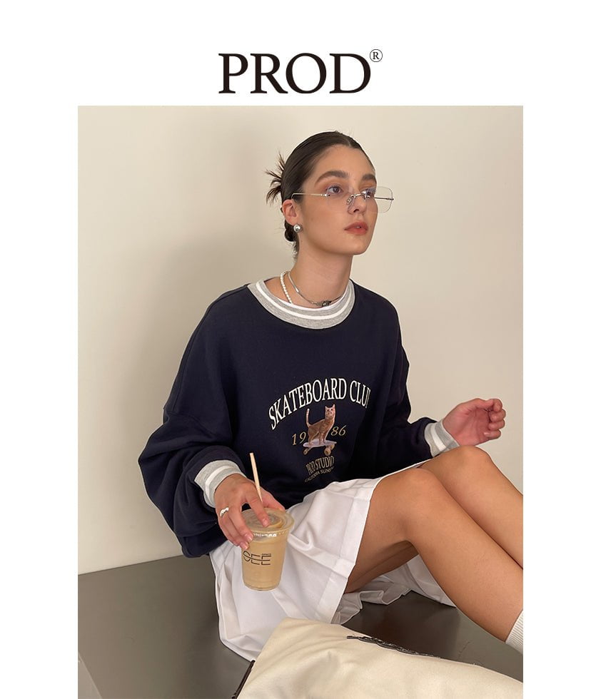 PROD Bldg Apparel & Accessories 滑板猫卫衣 藏青sj