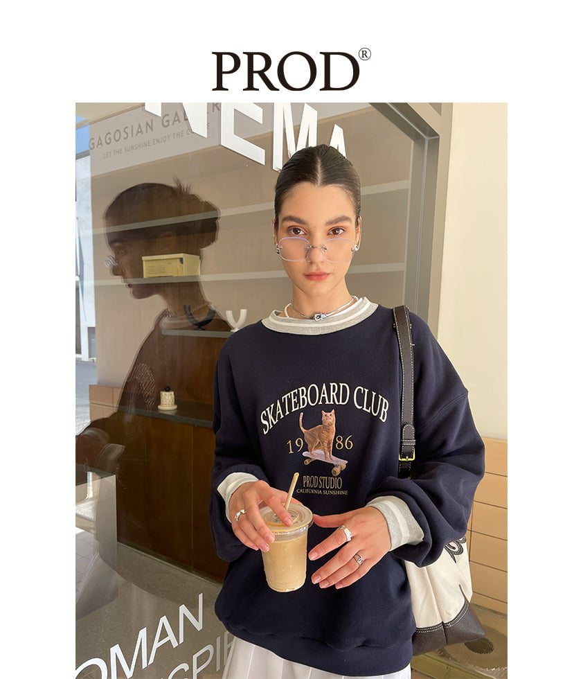 PROD Bldg Apparel & Accessories 滑板猫卫衣 藏青sj