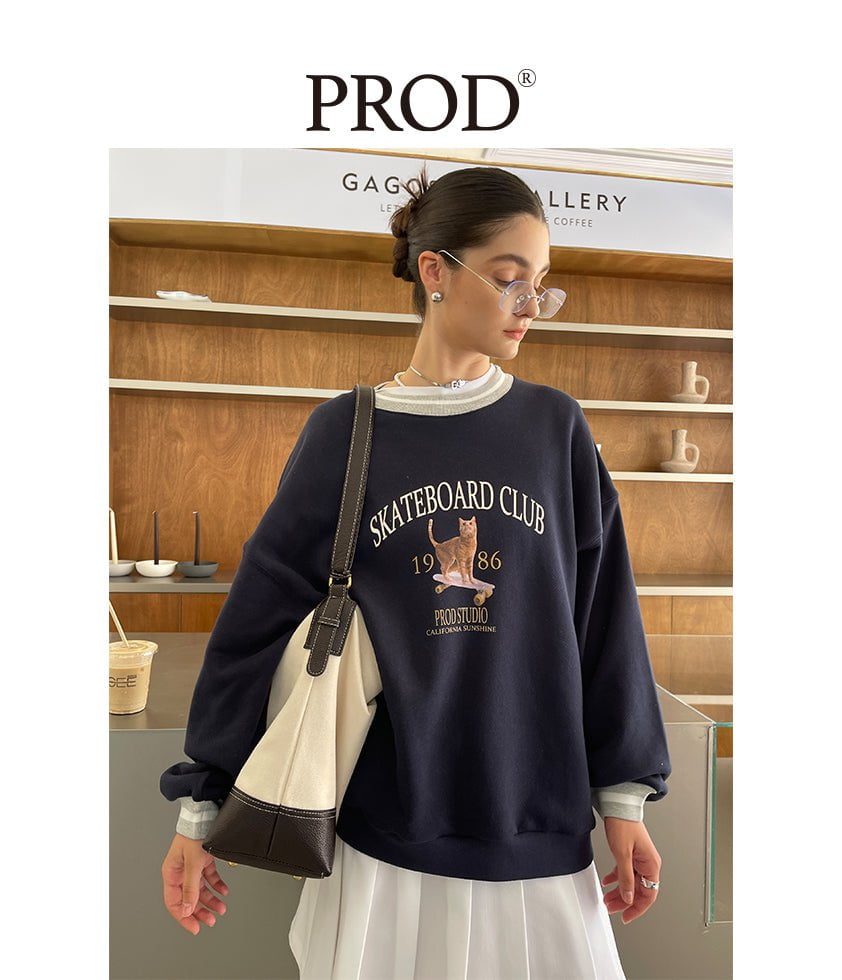 PROD Bldg Apparel & Accessories 滑板猫卫衣 藏青sj