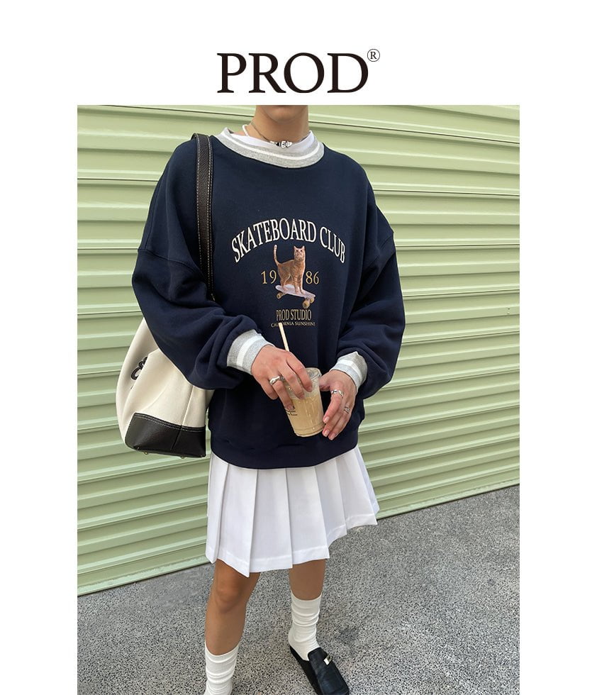 PROD Bldg Apparel & Accessories 滑板猫卫衣 藏青sj