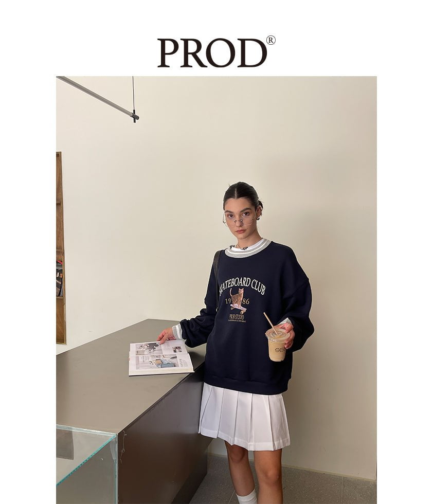 PROD Bldg Apparel & Accessories 滑板猫卫衣 藏青sj