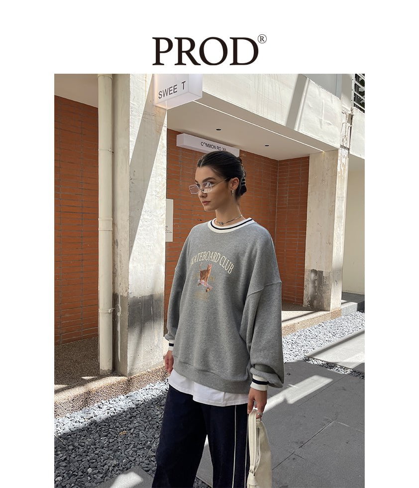 PROD Bldg Apparel & Accessories 滑板猫卫衣 灰色sj