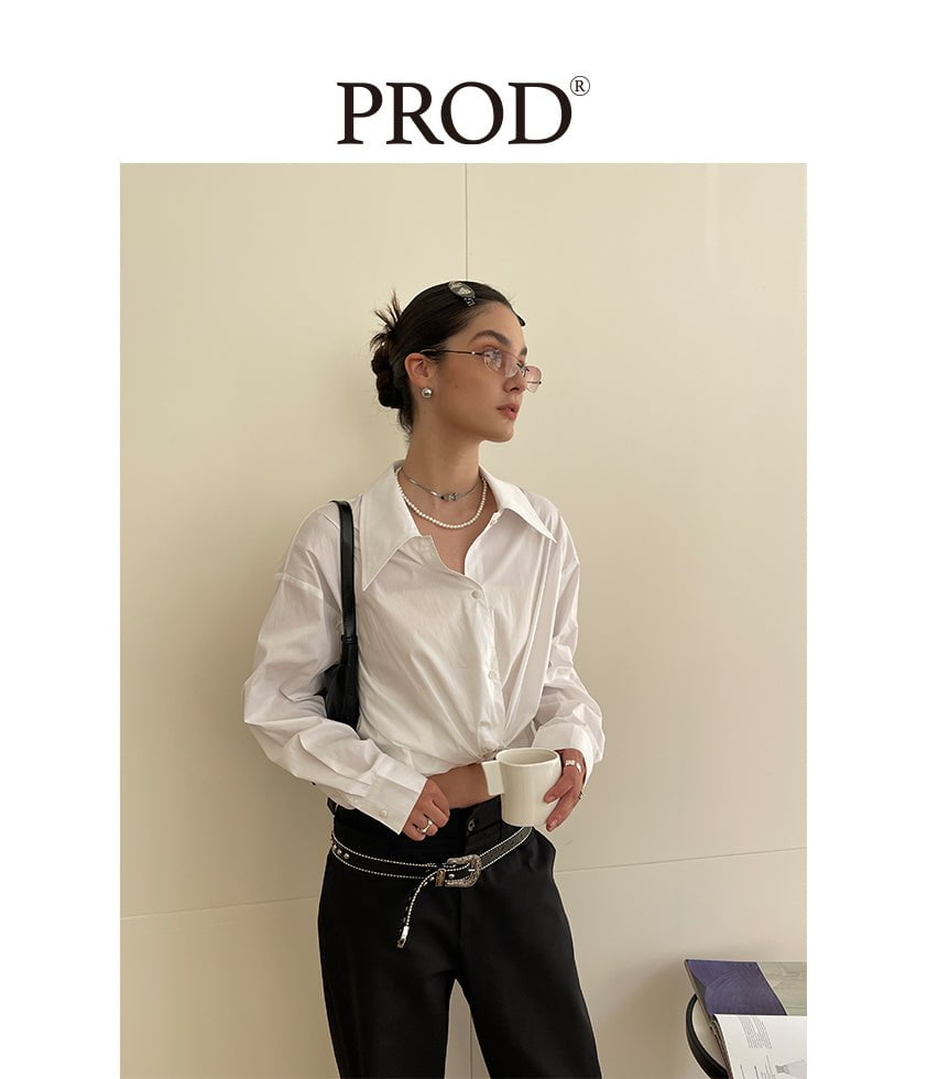 PROD Bldg Apparel & Accessories 剪刀领衬衫白色sj
