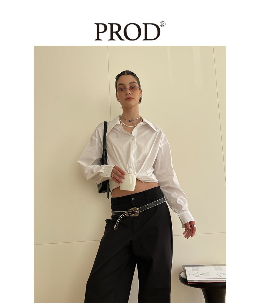 PROD Bldg Apparel & Accessories 剪刀领衬衫白色sj