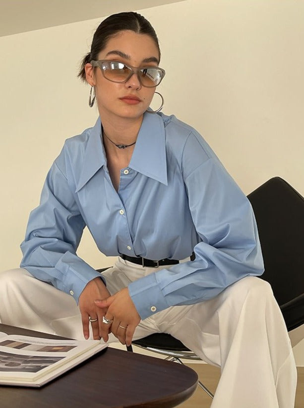 PROD Bldg Apparel & Accessories 剪刀领衬衫蓝色sj