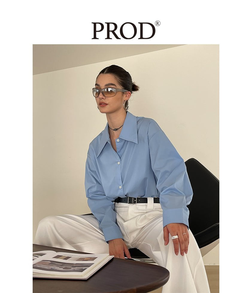 PROD Bldg Apparel & Accessories 剪刀领衬衫蓝色sj