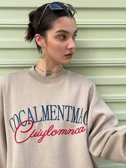 PROD Bldg Apparel & Accessories 卡其色复古刺绣卫衣sj