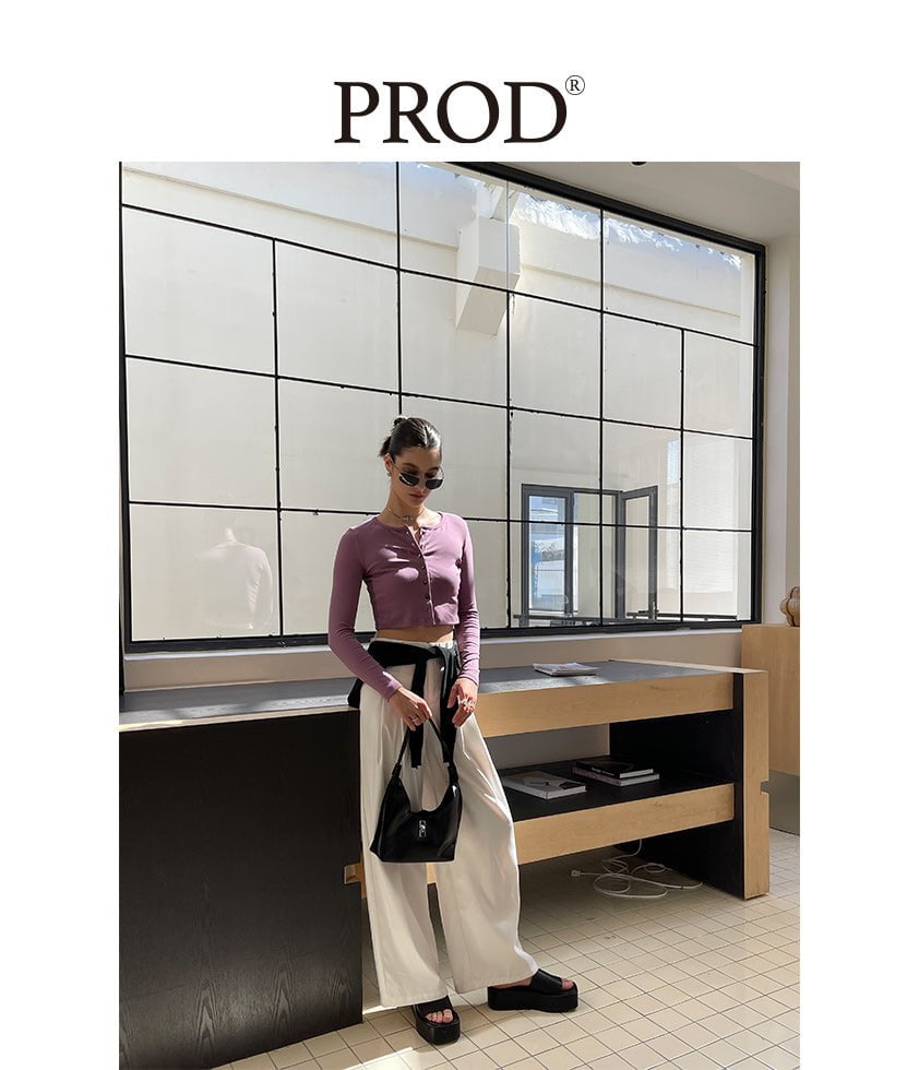 PROD Bldg Apparel & Accessories 纽扣开衫打底 粉紫色sj