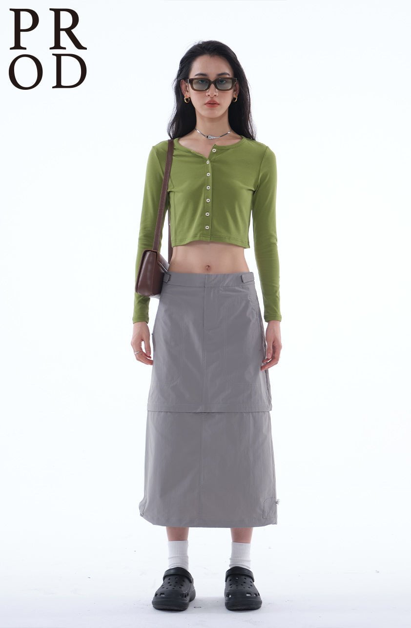 PROD Bldg Apparel & Accessories 纽扣开衫打底 粉紫色sj