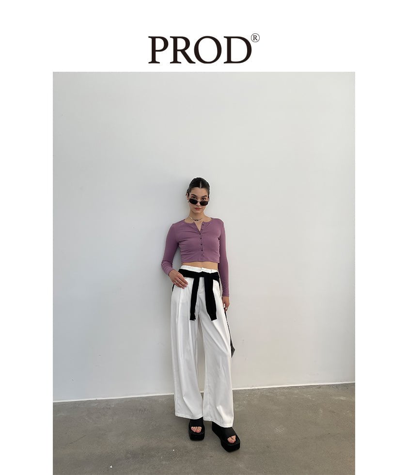 PROD Bldg Apparel & Accessories 纽扣开衫打底 粉紫色sj