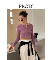 PROD Bldg Apparel & Accessories 纽扣开衫打底 粉紫色sj