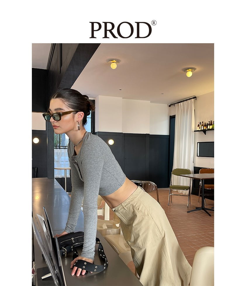 PROD Bldg Apparel & Accessories 纽扣领开衫打底 灰色sj