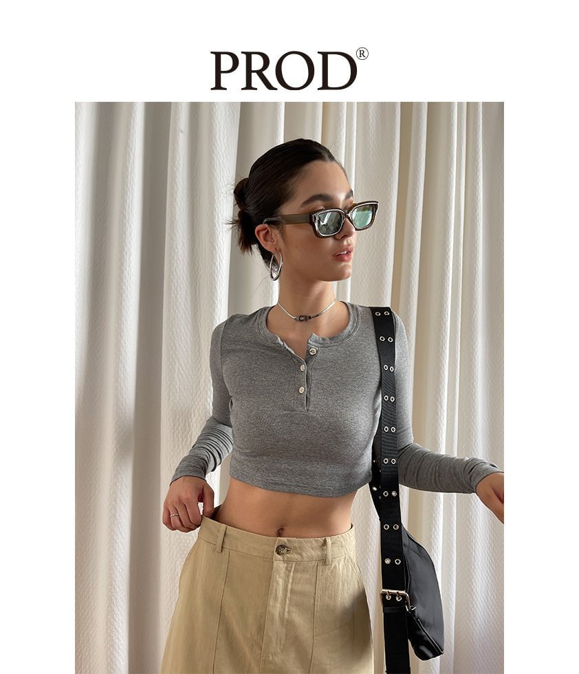 PROD Bldg Apparel & Accessories 纽扣领开衫打底 灰色sj