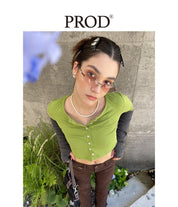 PROD Bldg Apparel & Accessories 纽扣开衫打底 粉紫色sj