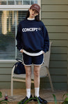 PROD Bldg Apparel & Accessories Small Fit Concept Sweatshirt / Navy Blue