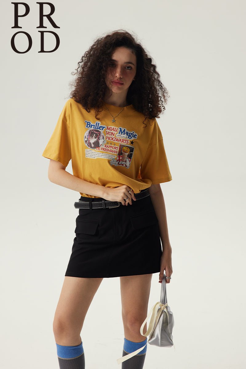 PROD Bldg Boxy T-Shirt Shine Magic Boxy Short Sleeve T-Shirt / Yellow