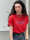 PROD Bldg Boxy T-Shirt Tran'Quille La Mer Boxy Short Sleeve T-Shirt / Red