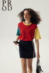 PROD Bldg Colorblock T-Shirt Blank Colorblock T-Shirt / Red Yellow & Teal