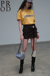 PROD Bldg Oversized T-Shirt Ordinary Graphic Oversized Short Sleeve T-Shirt / Yellow