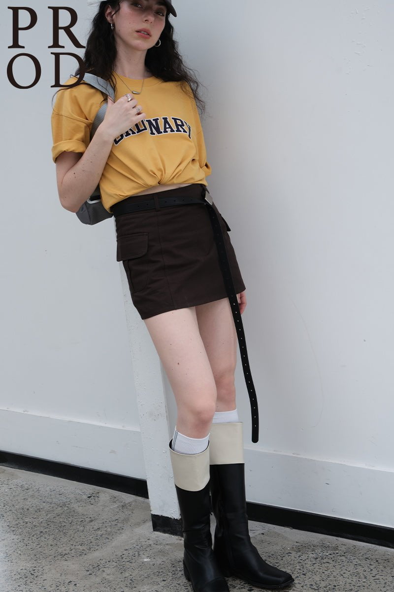 PROD Bldg Oversized T-Shirt Ordinary Graphic Oversized Short Sleeve T-Shirt / Yellow