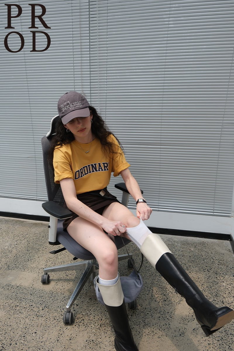 PROD Bldg Oversized T-Shirt Ordinary Graphic Oversized Short Sleeve T-Shirt / Yellow