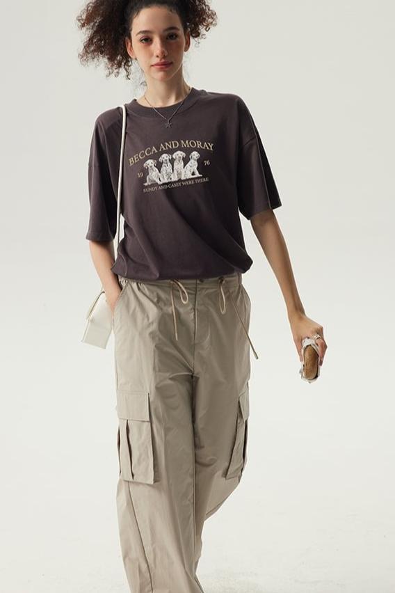  Charcoal Becca and Moray Oversized Graphic Short Sleeve T-Shirt