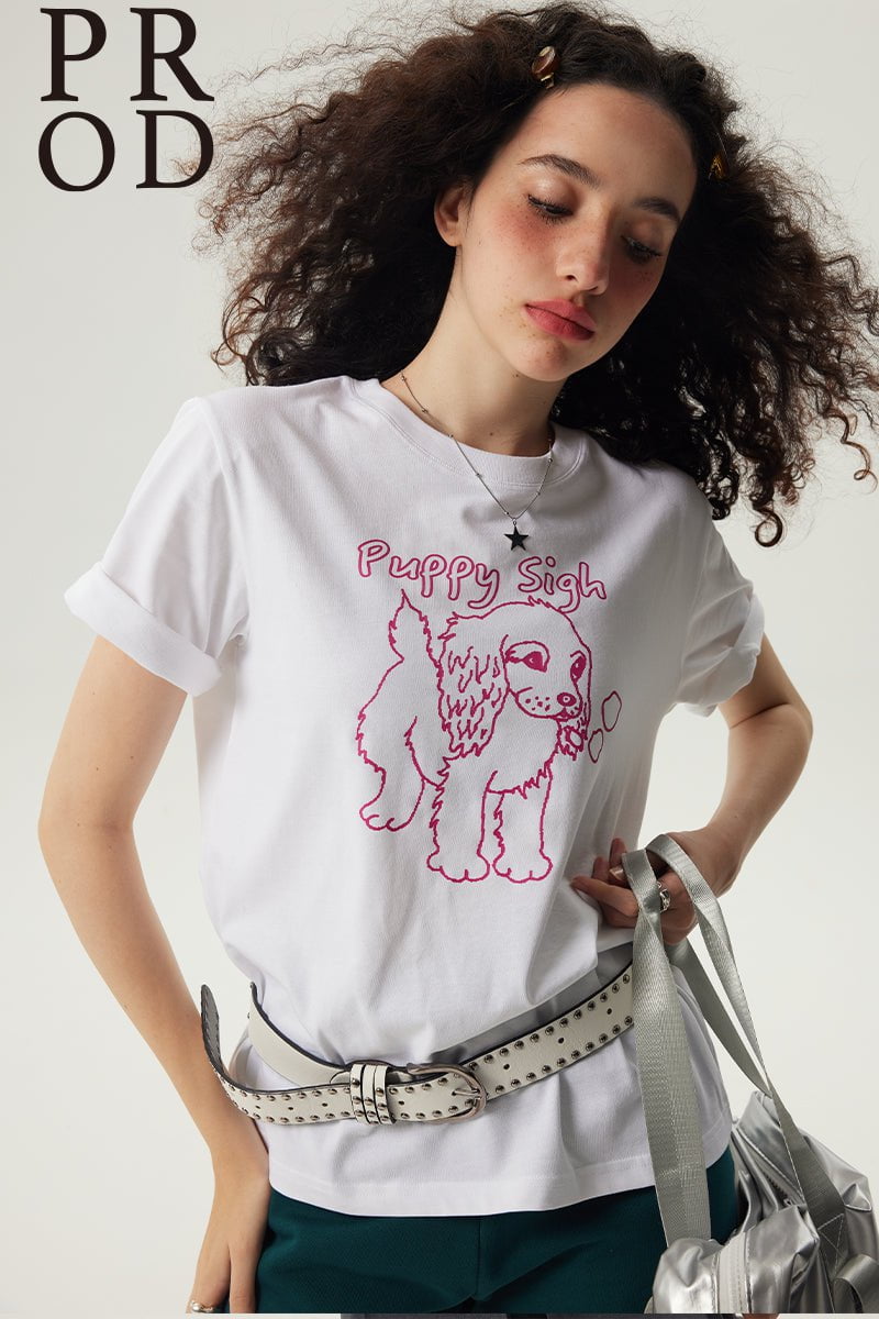 PROD Bldg T shirt Puppy Sigh Graphic Short Sleeve T-Shirt