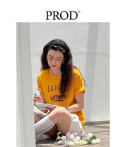 PROD Clearance T-Shirt Lighting Graphic Basic Short Sleeve T-Shirt / Yellow